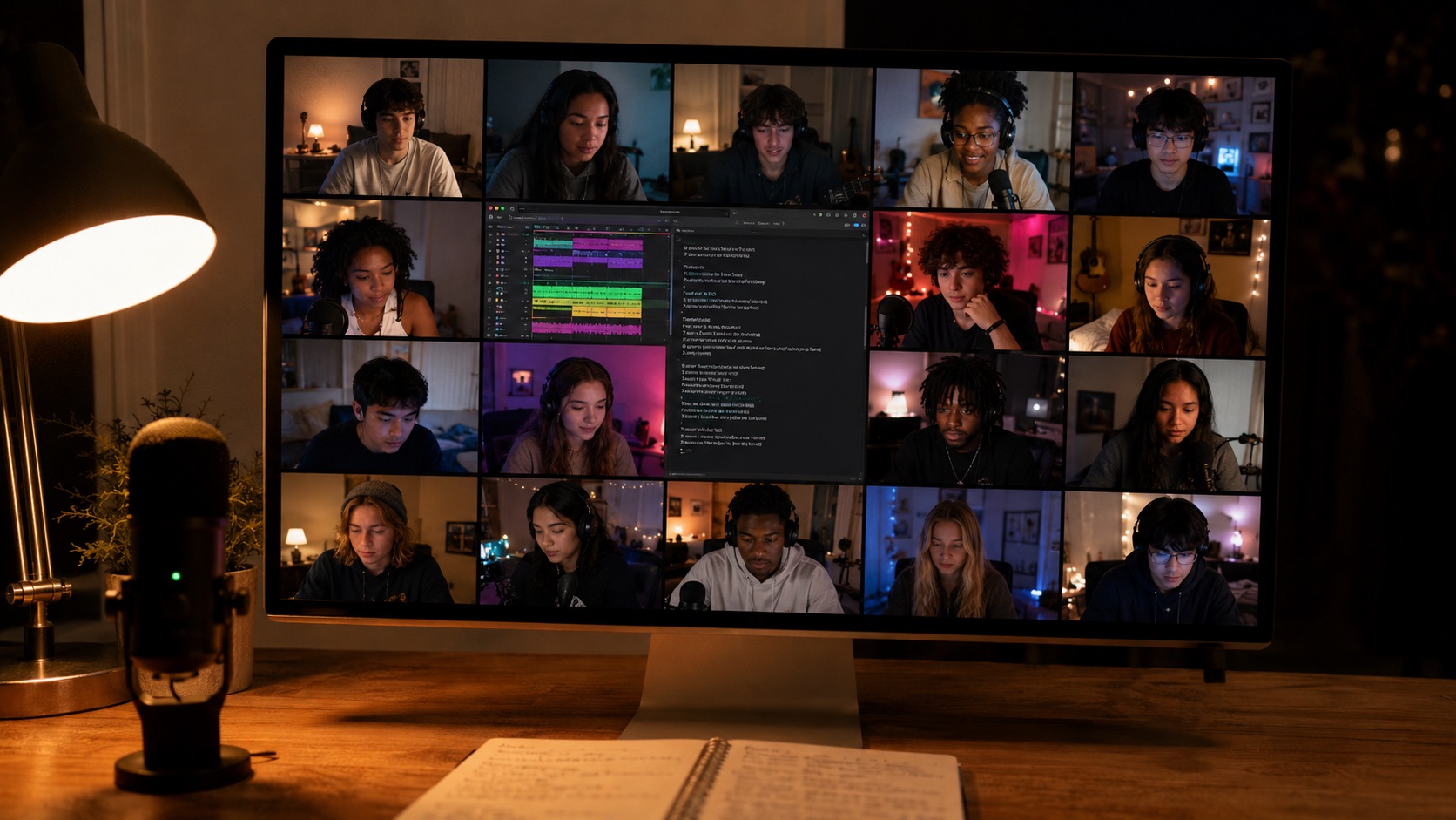 The live session grid — your cohort and your instructors together on screen